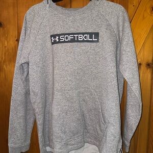 Under Armour Heather Gray Softball Hoodie
